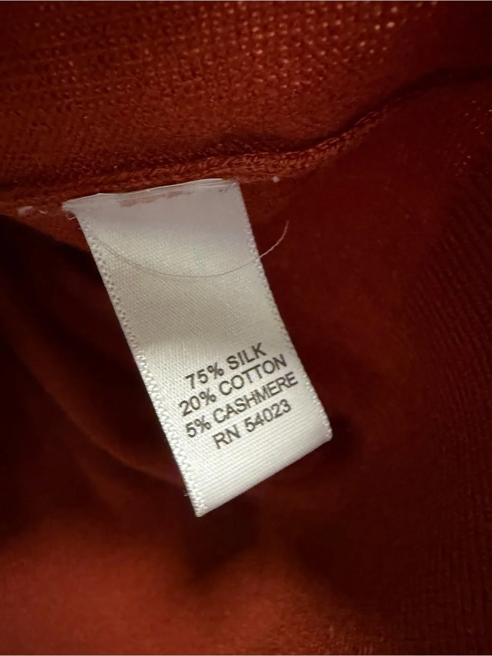 Banana Republic Luxury Blend V-Neck Silk Cotton Sweater Men’s XL Rust/Terracotta